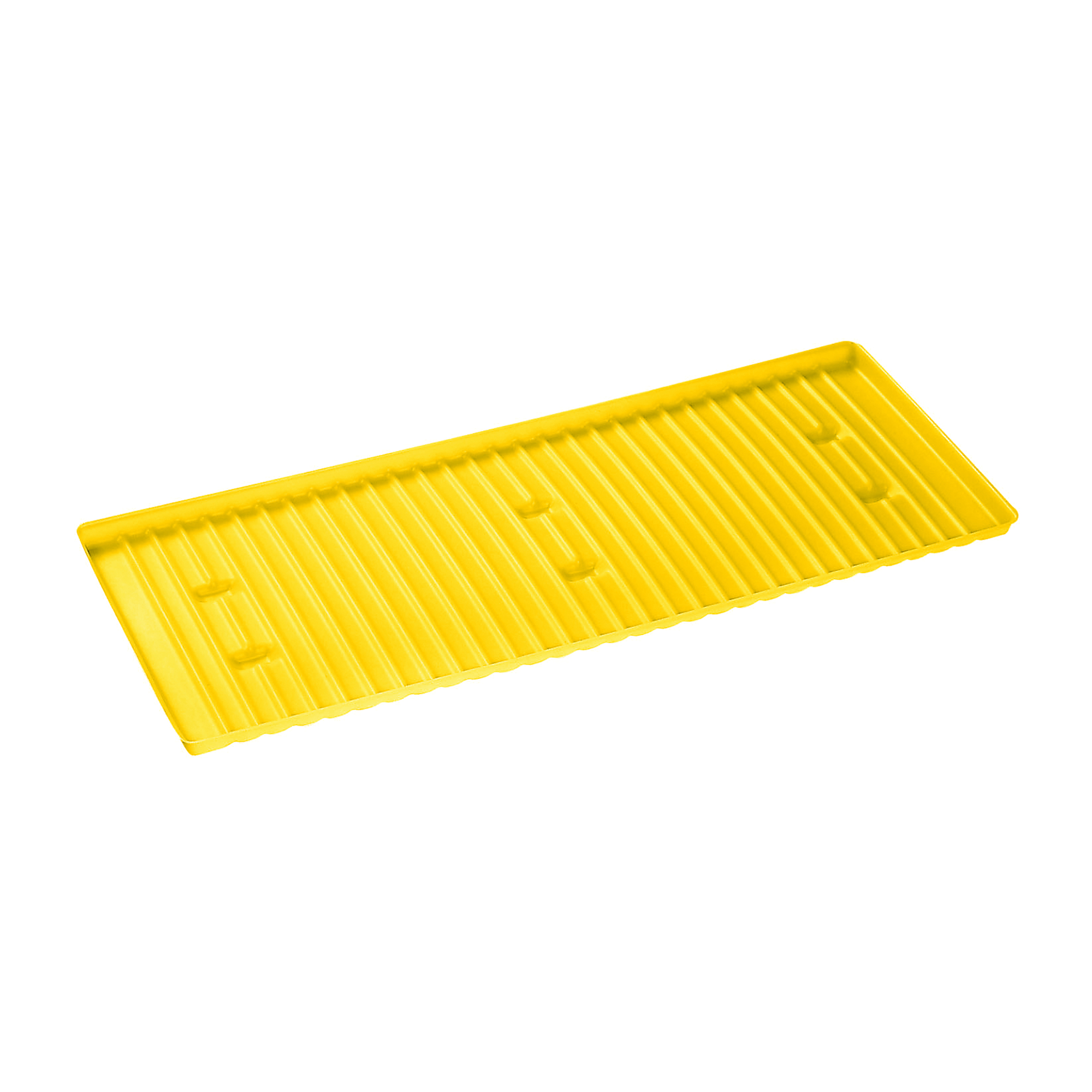 Justrite Polyethylene Sump Shelf Tray — For 30, 40, and 45 Gal. Safety Cabinet, Yellow, Model# 29053